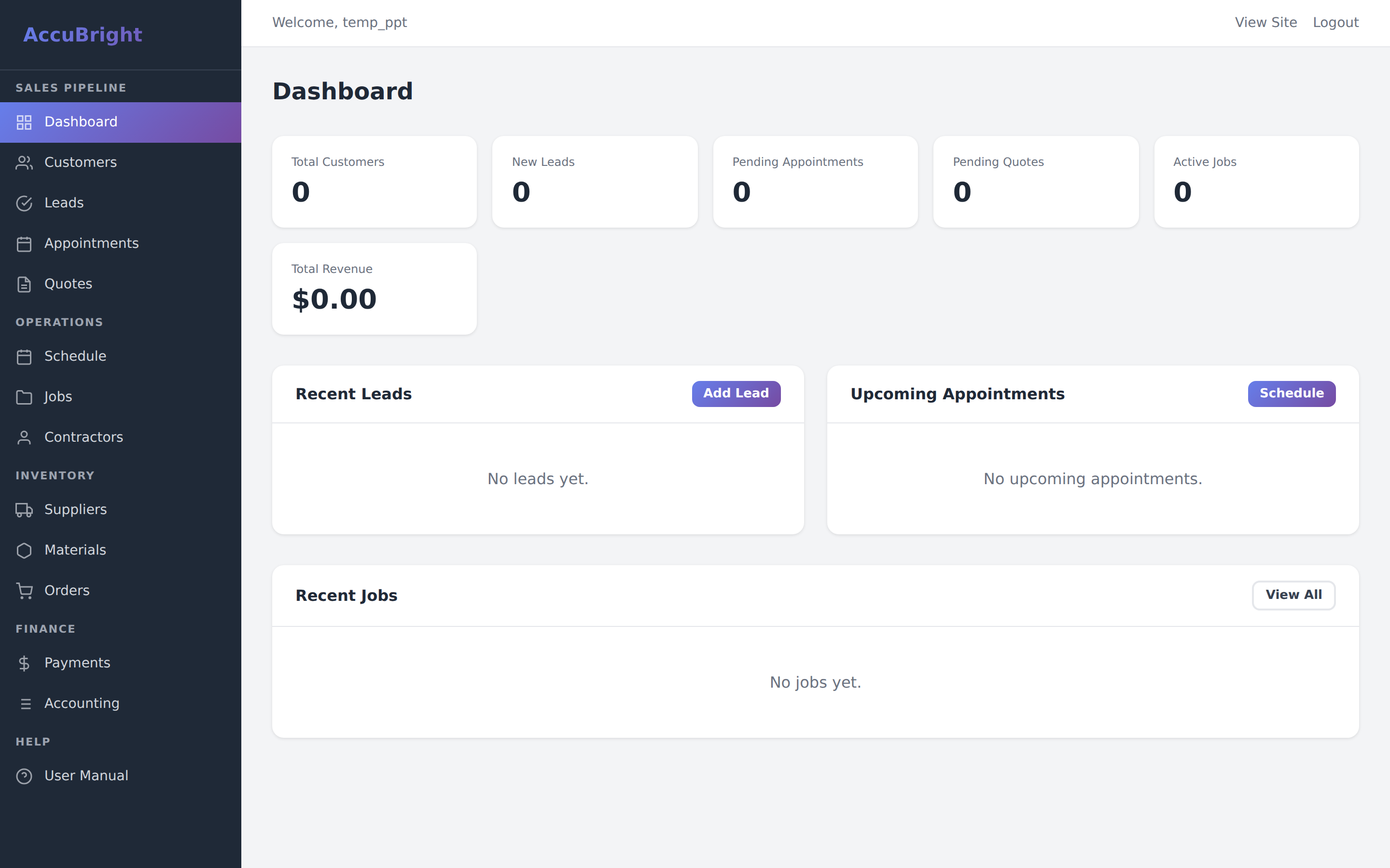 Dashboard Screenshot